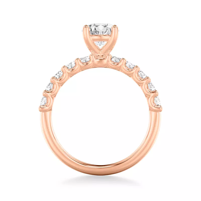 14K Rose Gold Deanna Emerald-Cut Lab Engagement Ring