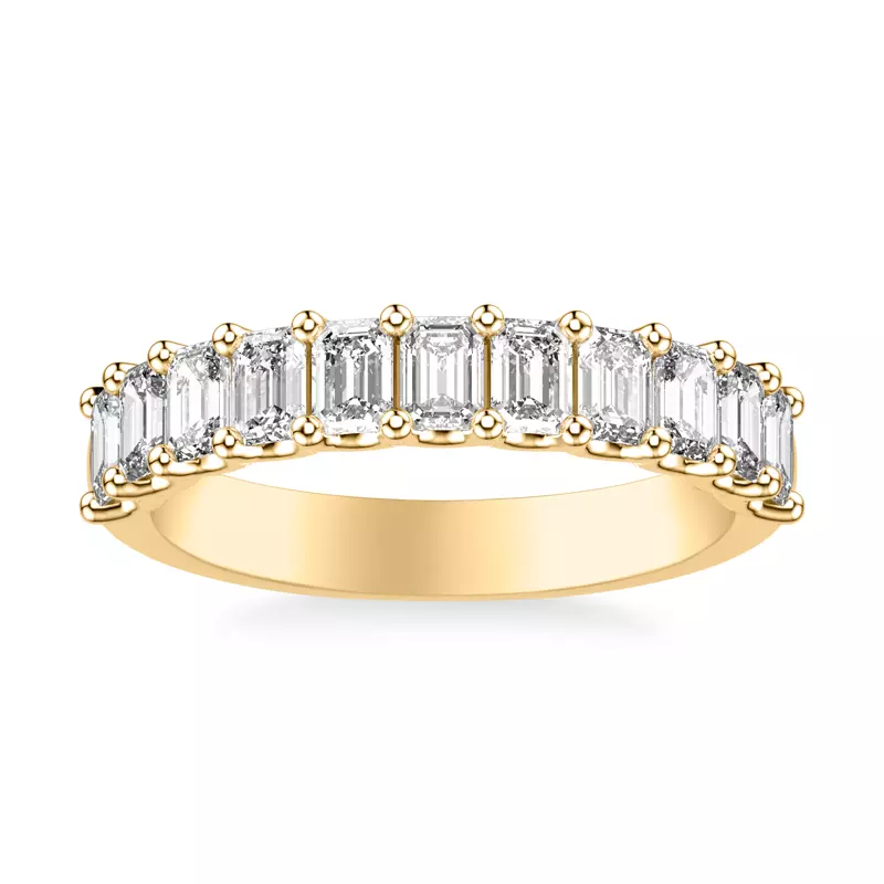 14K Yellow Gold Deanna Emerald-Cut Lab Band 