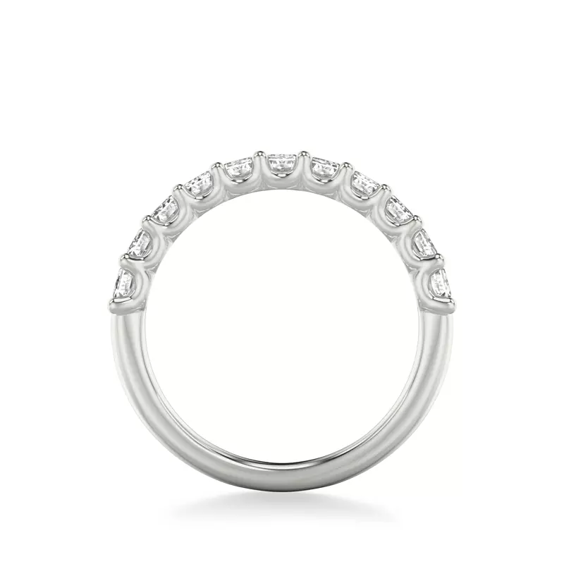 18K White Gold Deanna Emerald-Cut Lab Band 