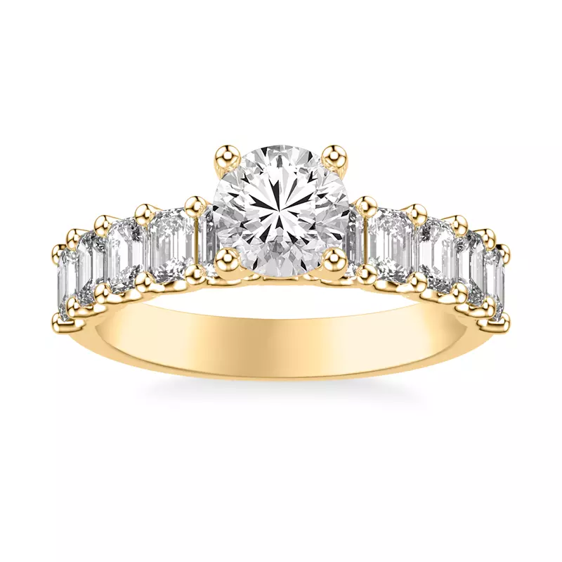 18K Yellow Gold Deanna Emerald-Cut Lab Engagement Ring