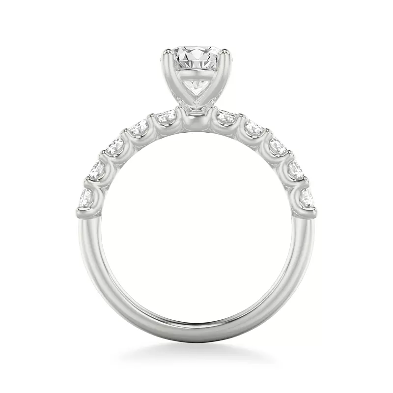 Platinum Deanna Emerald-Cut Lab Engagement Ring
