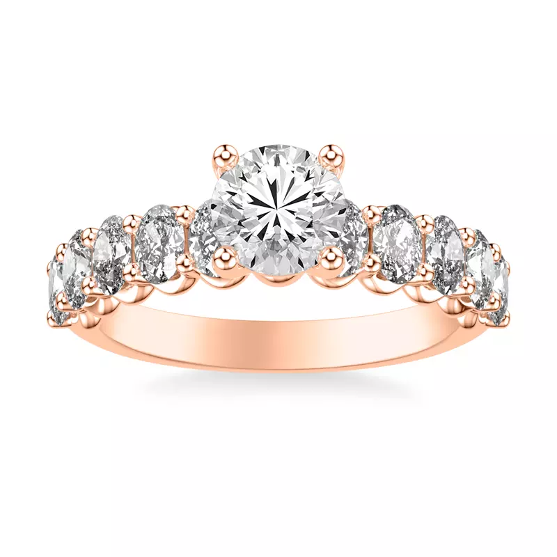 14K Rose Gold Kimpton Oval Lab Engagement Ring