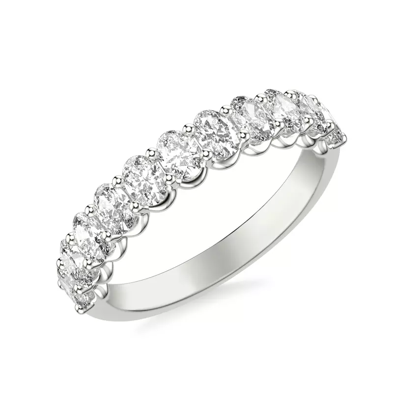 14K White Gold Kimpton Oval Lab Band