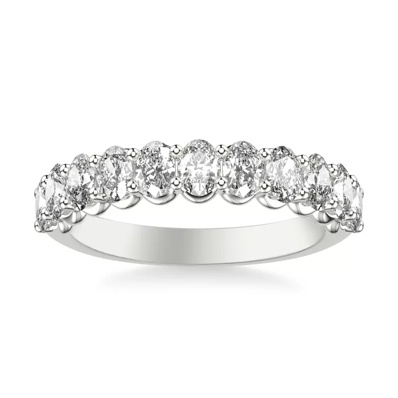 14K White Gold Kimpton Oval Lab Band