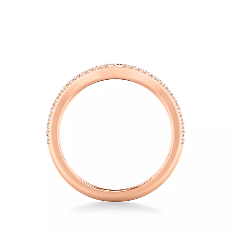 14K Rose Gold Ariana Pave Diamond V-Band