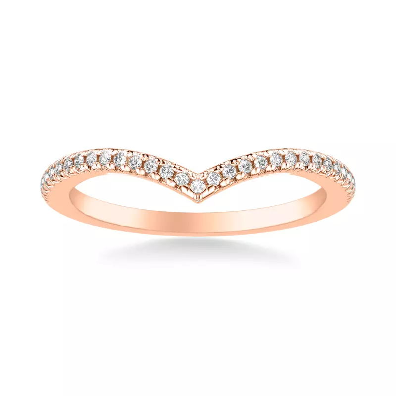 14K Rose Gold Ariana Pave Diamond V-Band