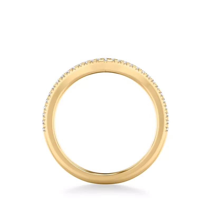 14K Yellow Gold Ariana Pave Diamond V-Band