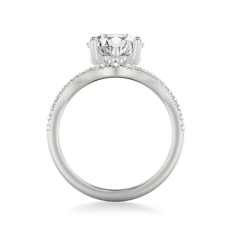 14K White Gold Curvelle Pavé Lab Engagement Ring