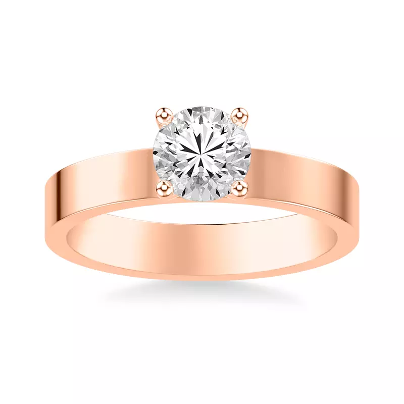 14K Rose Gold Cortina Wide Engagement Ring (3.5mm)