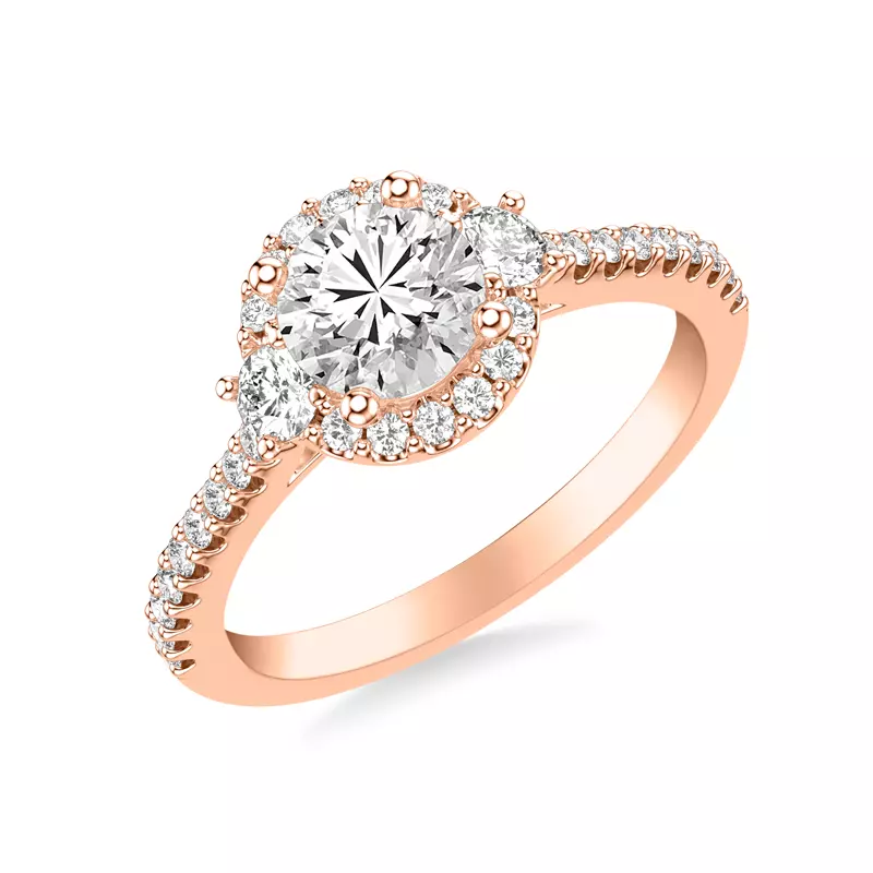 14K Rose Gold Gisele Diamond Halo Engagement Ring