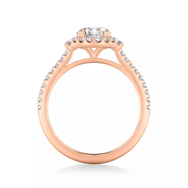 14K Rose Gold Gisele Diamond Halo Engagement Ring