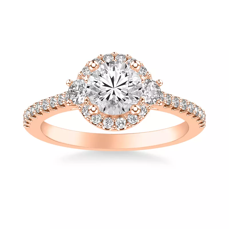 14K Rose Gold Gisele Diamond Halo Engagement Ring