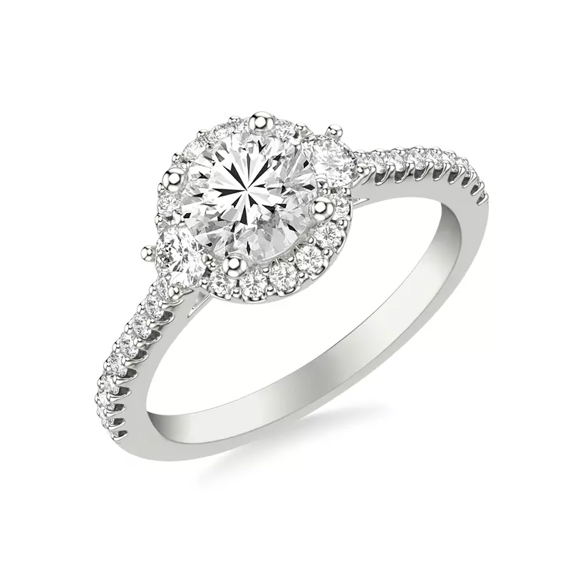 14K White Gold Gisele Diamond Halo Engagement Ring
