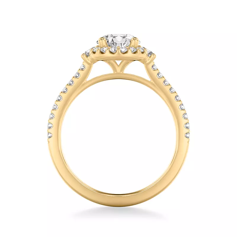 14K Yellow Gold Gisele Diamond Halo Engagement Ring