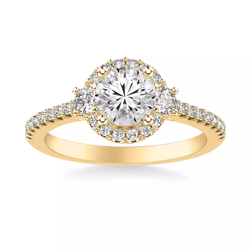14K Yellow Gold Gisele Diamond Halo Engagement Ring