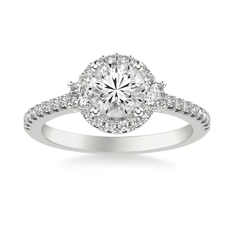 Platinum Gisele Diamond Halo Engagement Ring