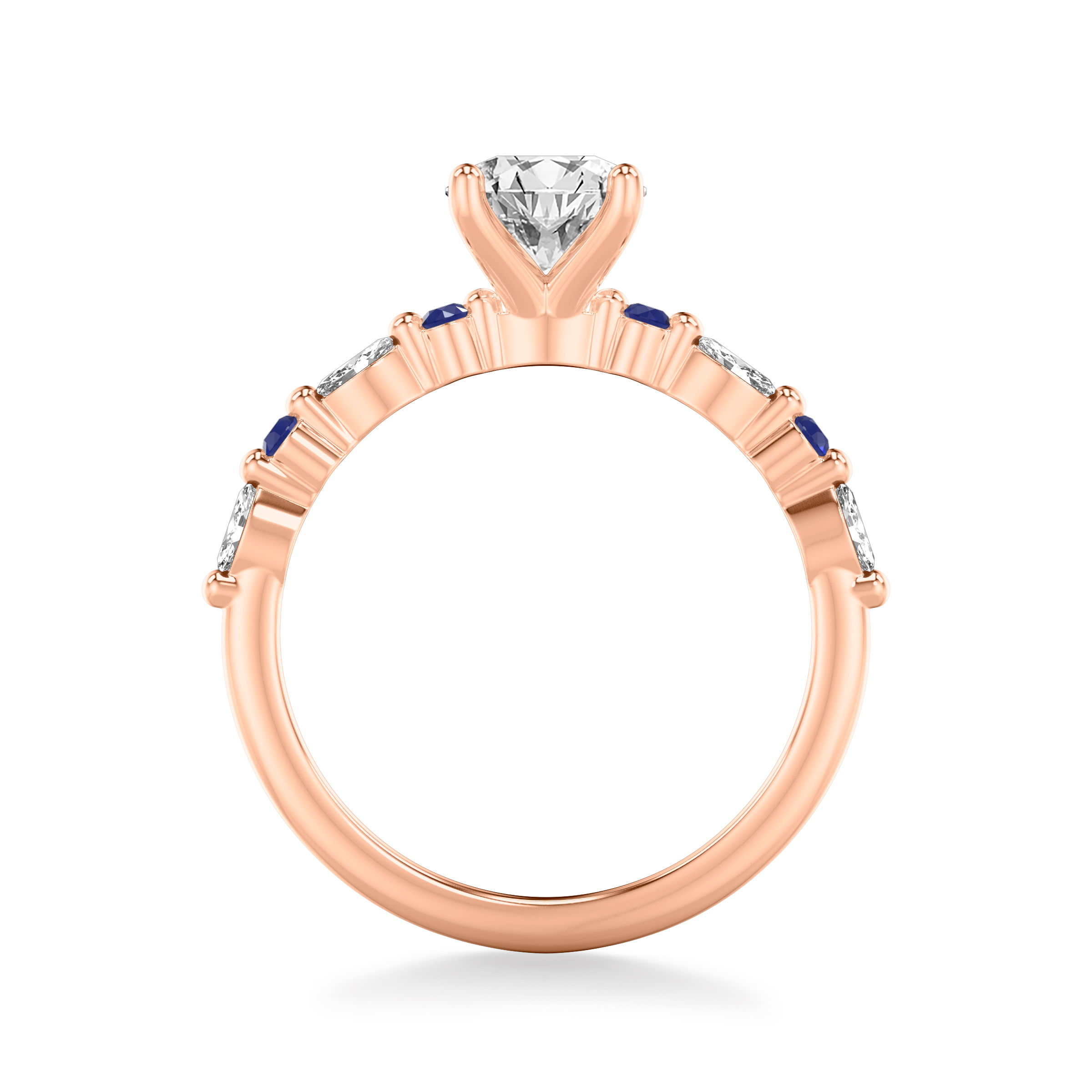 14K Rose Gold Alanna Sapphire Accent Engagement Ring