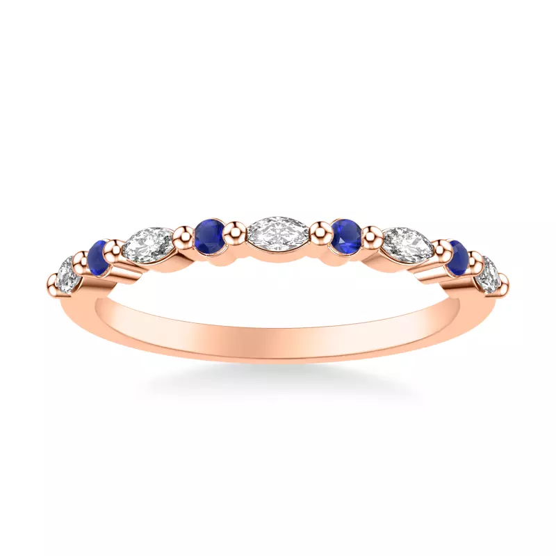 14K Rose Gold Alanna Sapphire Accent Band