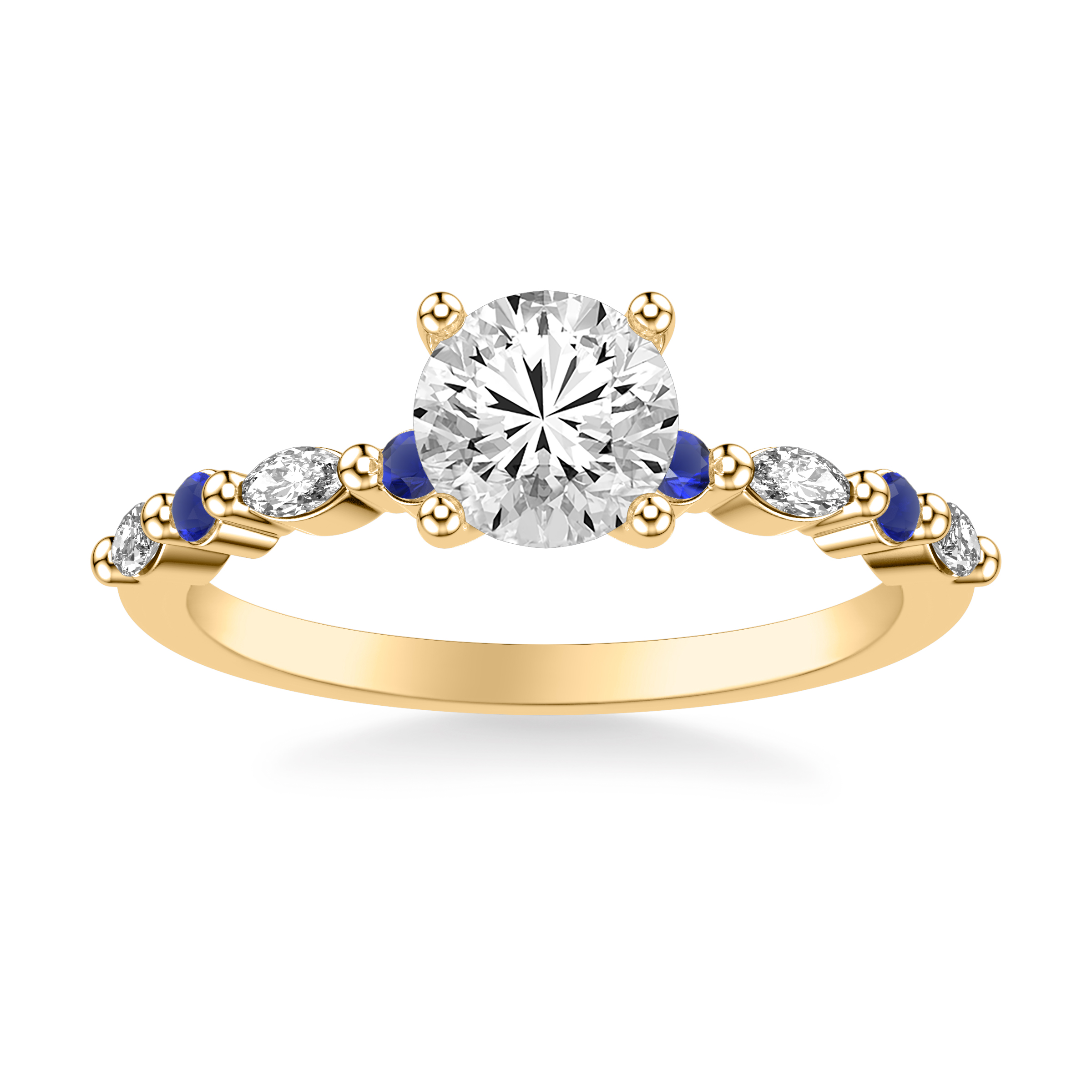 14K Yellow Gold Alanna Sapphire Accent Engagement Ring