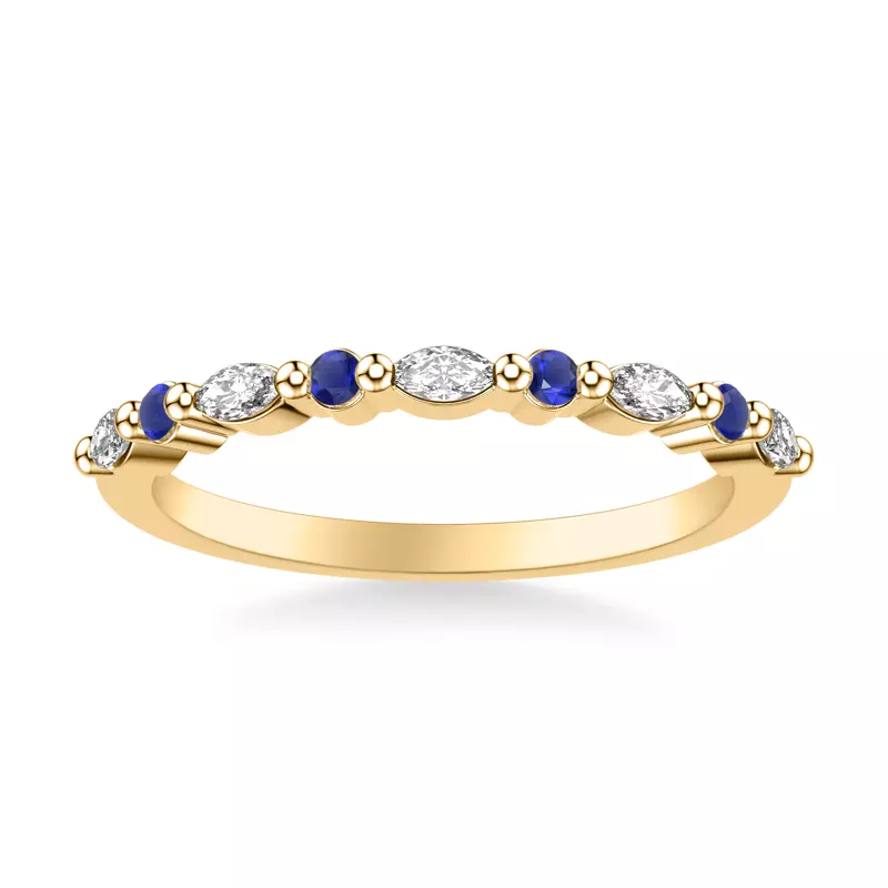 14K Yellow Gold Alanna Sapphire Accent Band