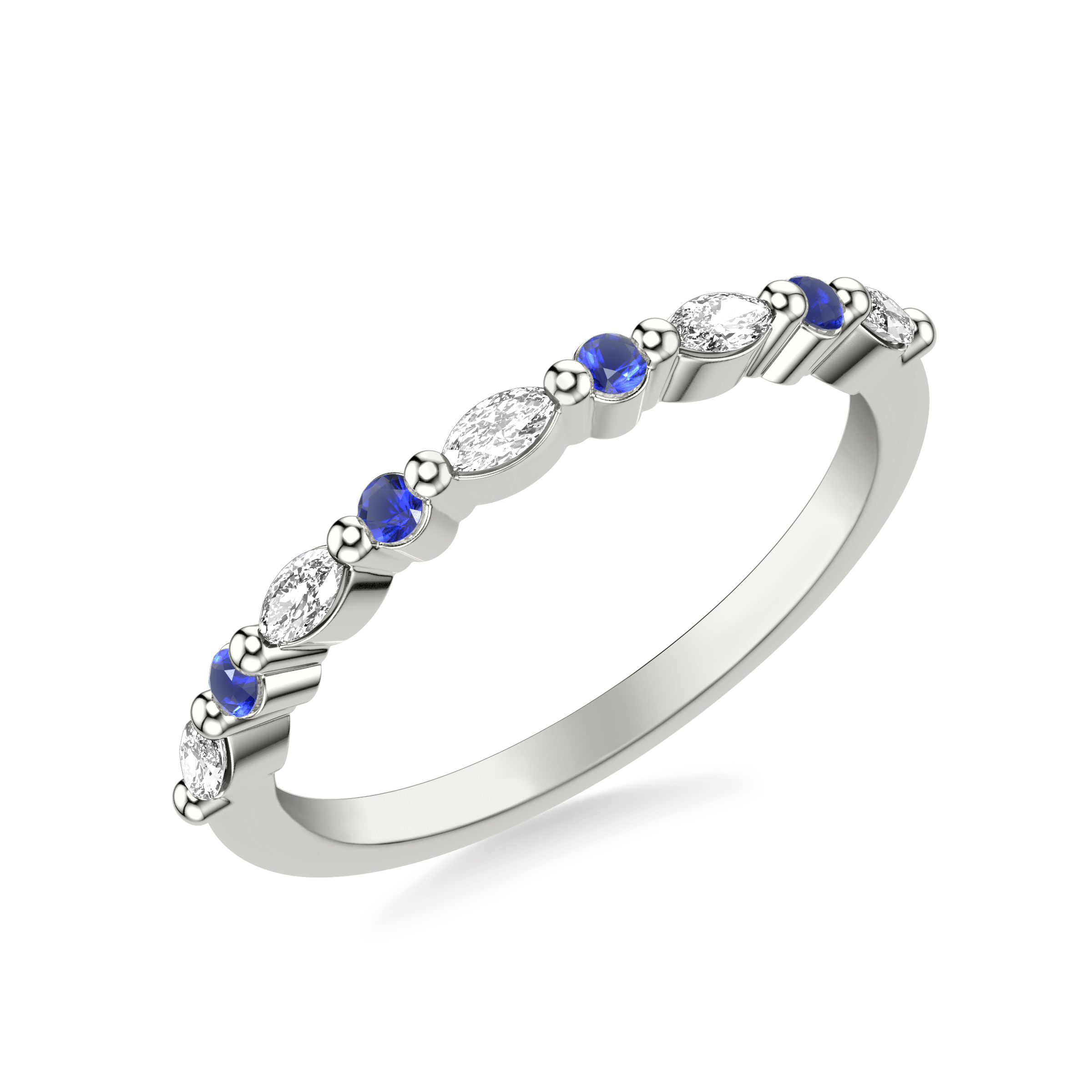 Platinum Alanna Sapphire Accent Band