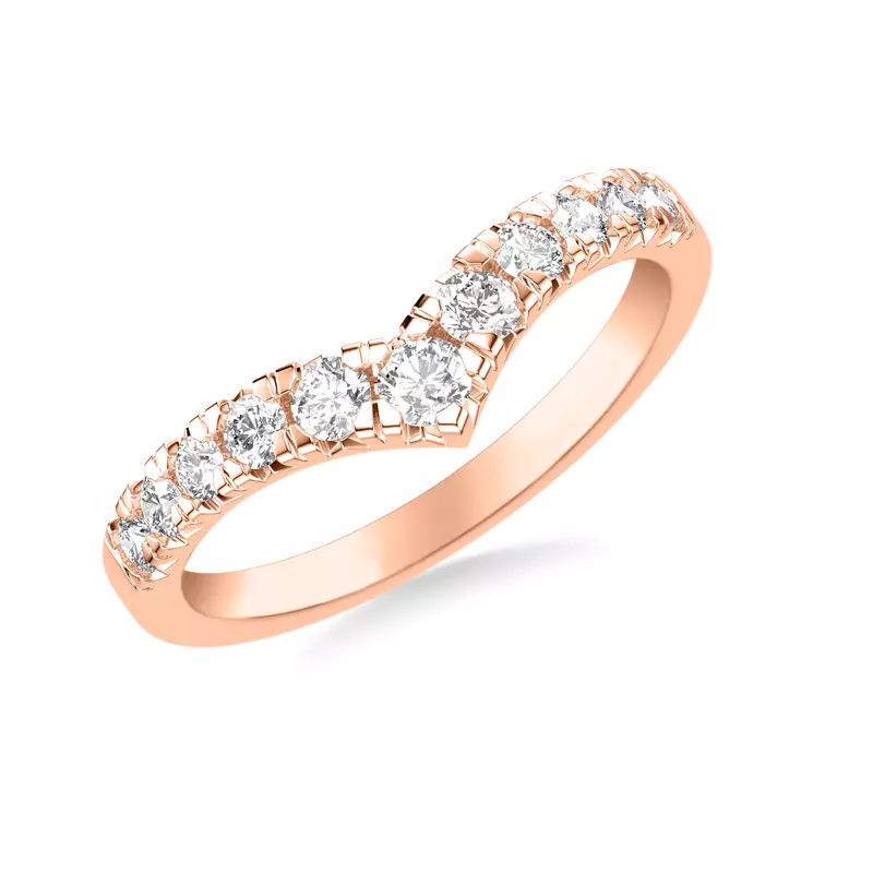 14K Rose Gold Martina Diamond V-Band