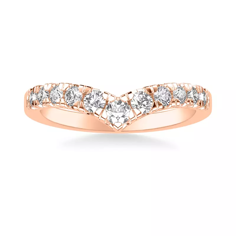 14K Rose Gold Martina Diamond V-Band