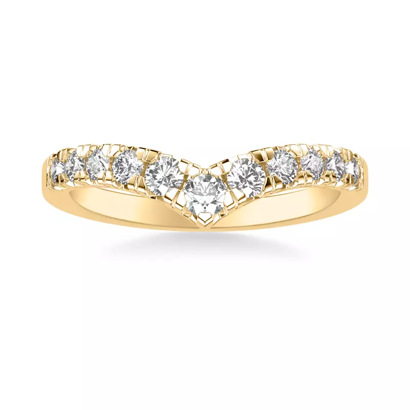 14K Yellow Gold Martina Diamond V-Band