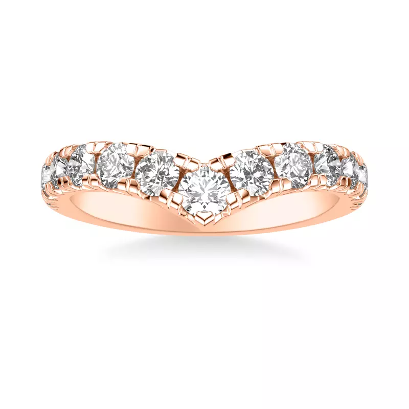 14K Rose Gold Chiara Diamond V-Band