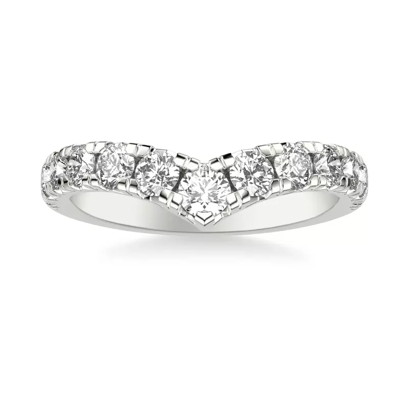 14K White Gold Chiara Diamond V-Band