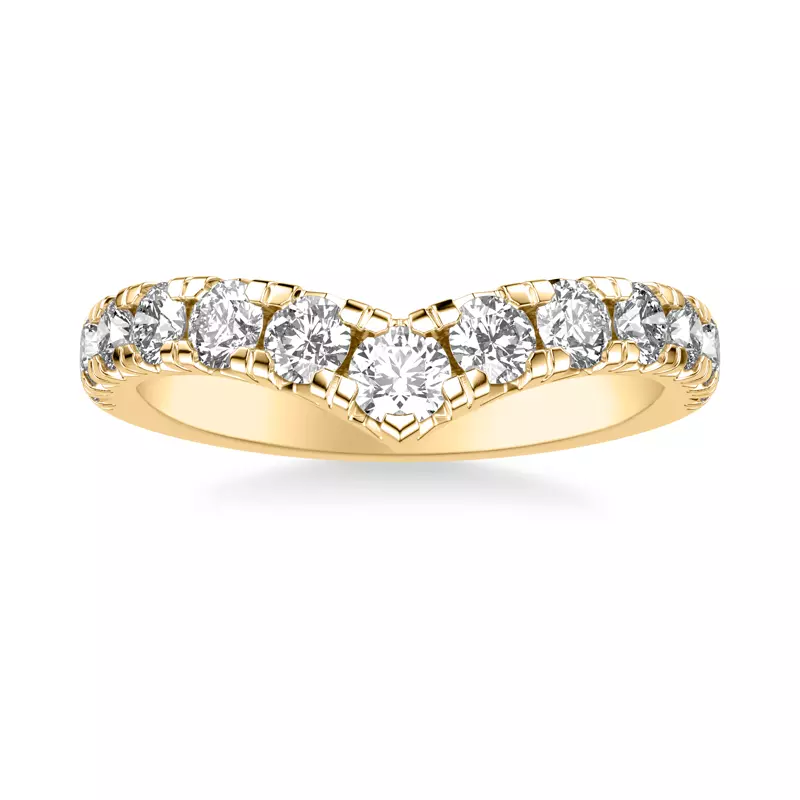 14K Yellow Gold Chiara Diamond V-Band