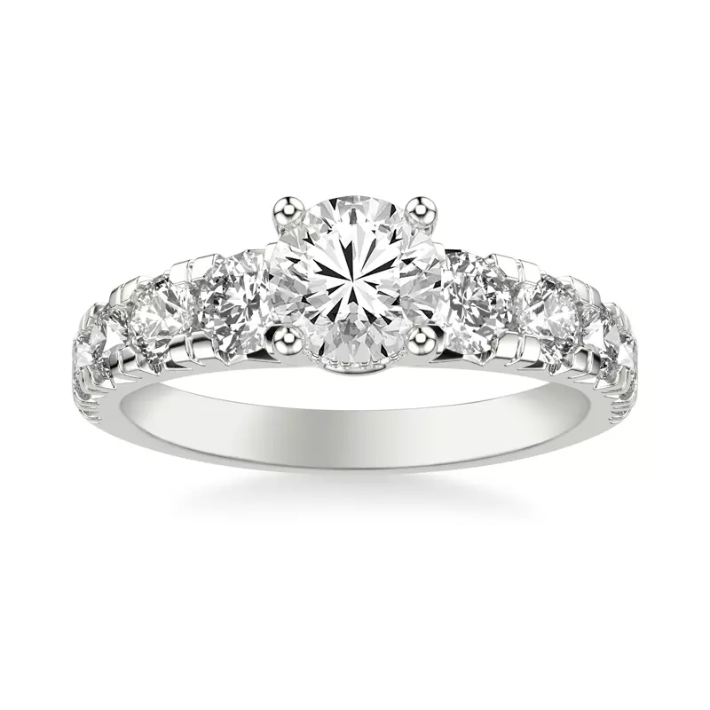 18K White Gold Chiara Hidden Halo Engagement Ring