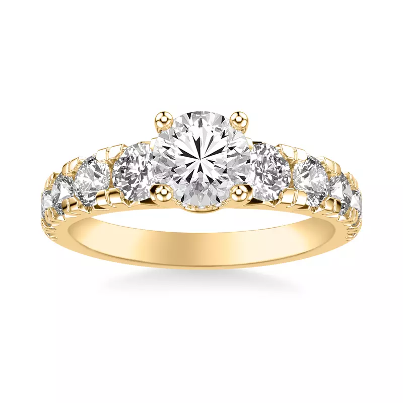 18K Yellow Gold Chiara Hidden Halo Engagement Ring