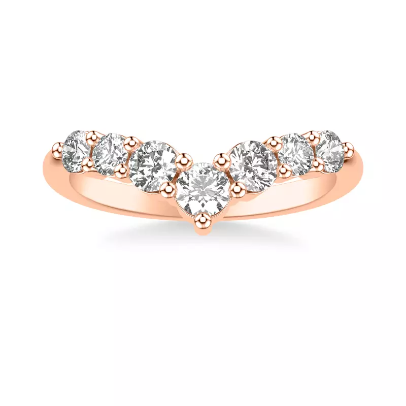 14K Rose Gold Simone Diamond V-Band