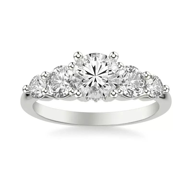 18K White Gold Simone Hidden Halo Engagement Ring