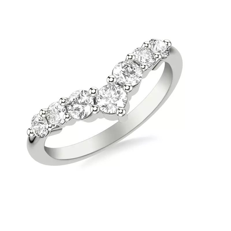 18K White Gold Simone Diamond V-Band