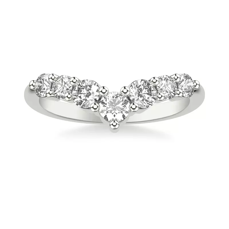 18K White Gold Simone Diamond V-Band