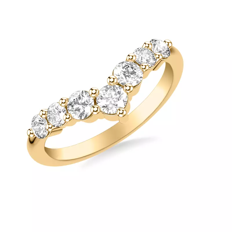 18K Yellow Gold Simone Diamond V-Band