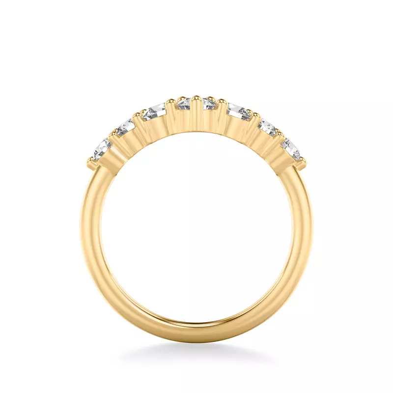 18K Yellow Gold Simone Diamond V-Band