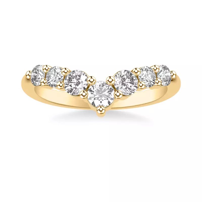 18K Yellow Gold Simone Diamond V-Band