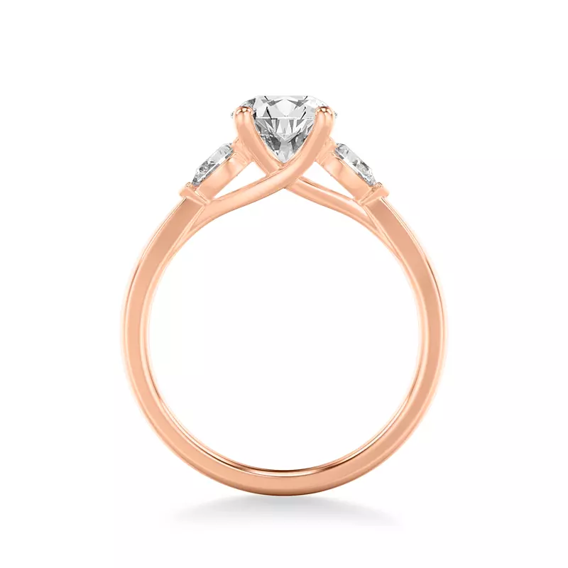 14K Rose Gold Jacie Three Stone Engagement Ring