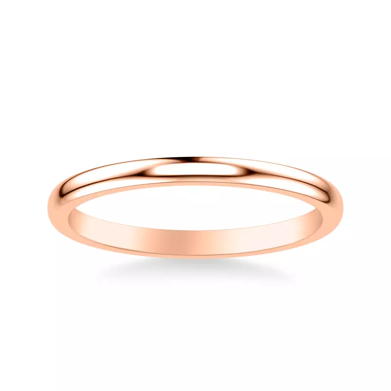 14K Rose Gold Jacie High Polished Wedding Band