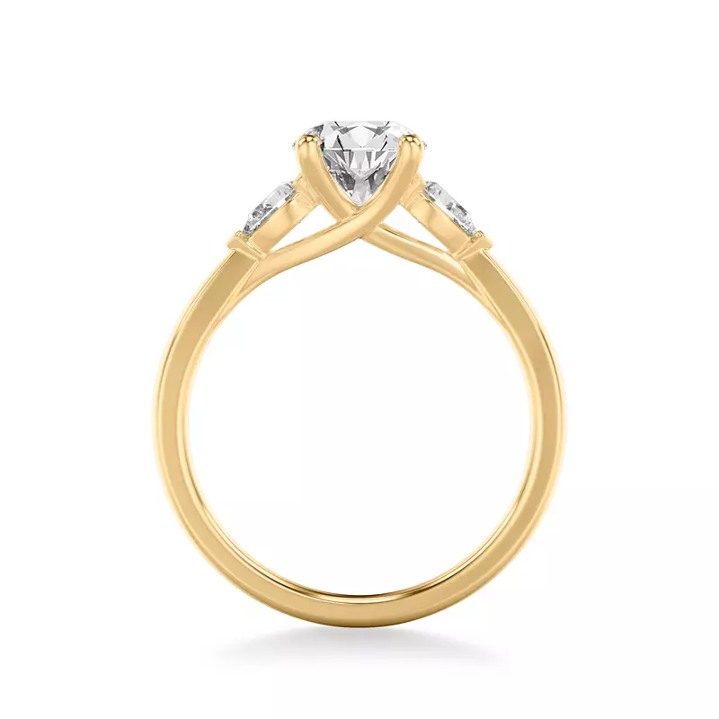 14K Yellow Gold Jacie Three Stone Engagement Ring