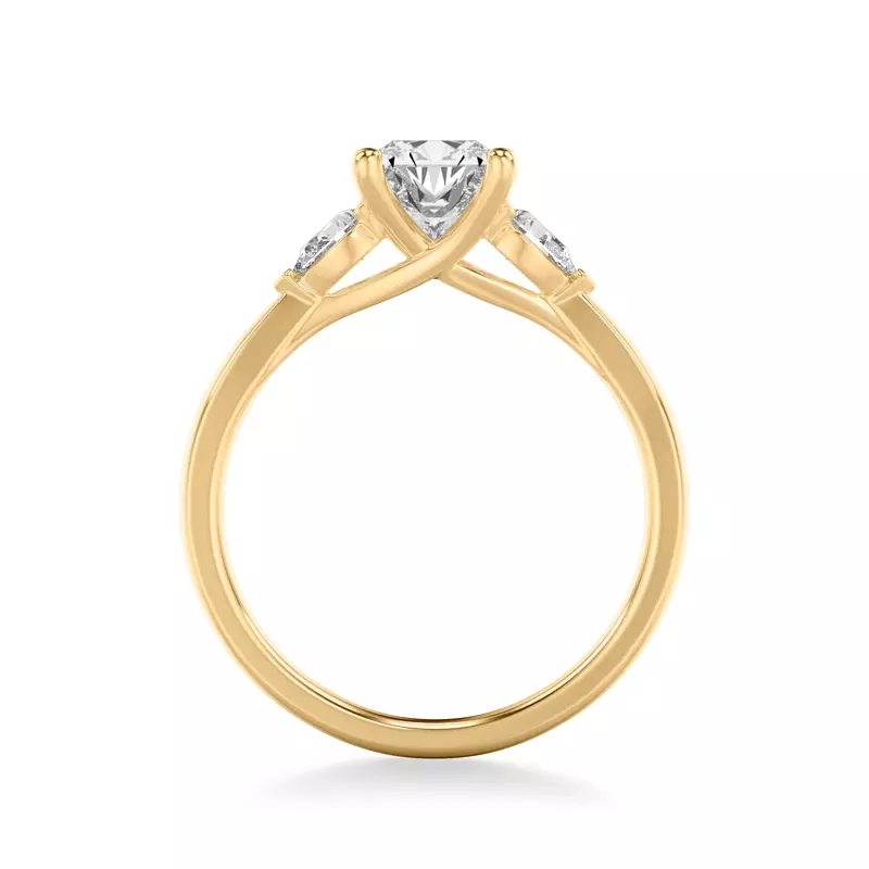 14K Yellow Gold Jacie Three Stone Engagement Ring
