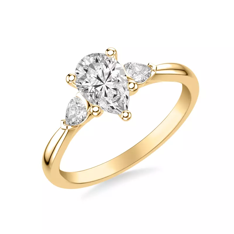 14K Yellow Gold Jacie Three Stone Engagement Ring