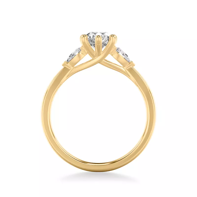 14K Yellow Gold Jacie Three Stone Engagement Ring