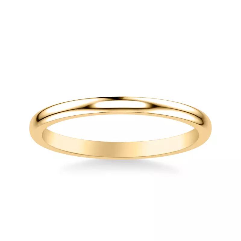 14K Yellow Gold Jacie High Polished Wedding Band
