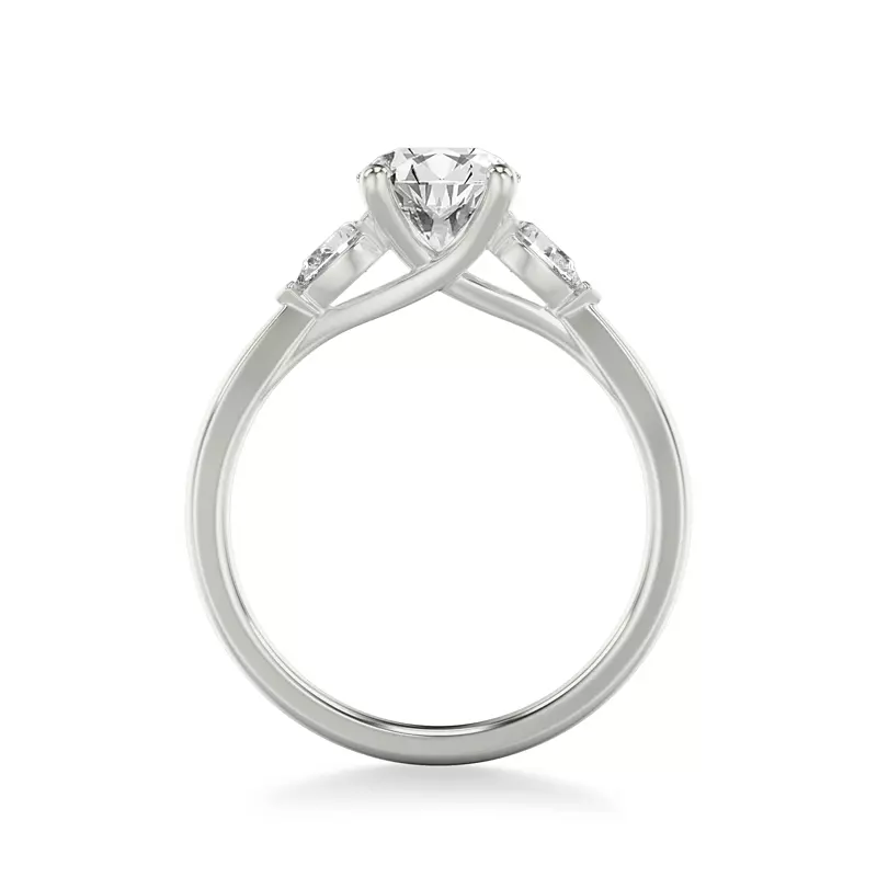 18K White Gold Jacie Three Stone Engagement Ring