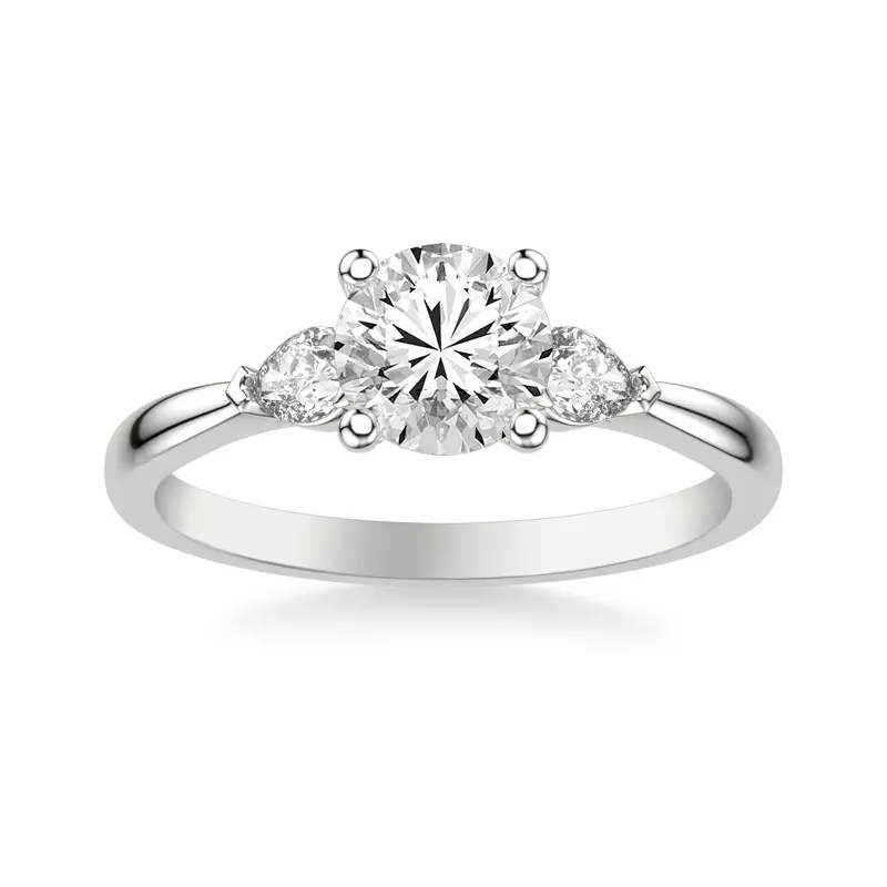 18K White Gold Jacie Three Stone Engagement Ring
