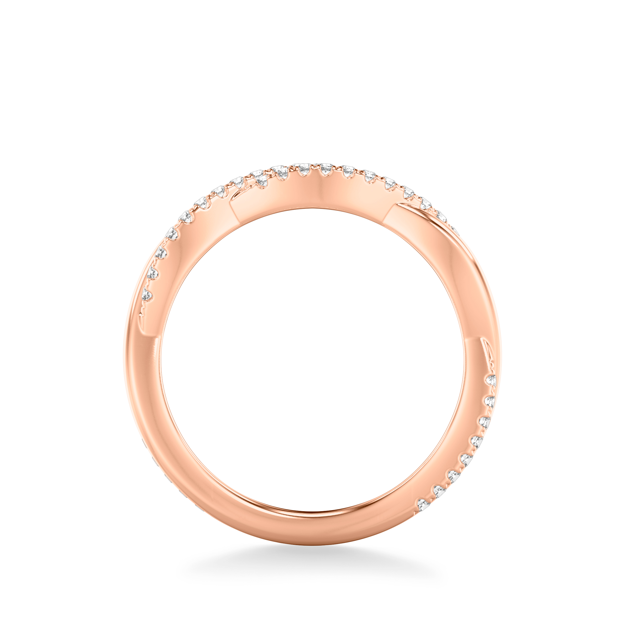 14K Rose Gold Sabine Crossover Pavé Band